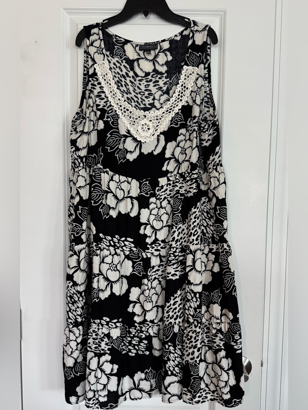 Elementz Women’s Floral Sleeveless Tiered Dress, Size L